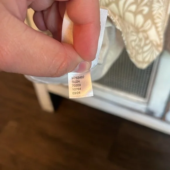 Loft Tile Tie Neck Flutter Sleeve Mini Dress Size S Gulf Sands Summer 2024 NEW - Picture 4 of 5